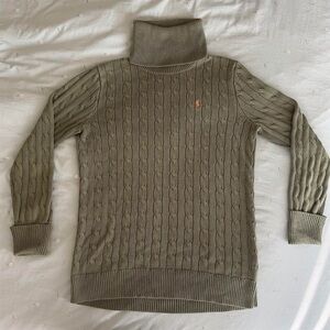 Vintage Y2K Cable-Knit Cotton Turtleneck Sweater
